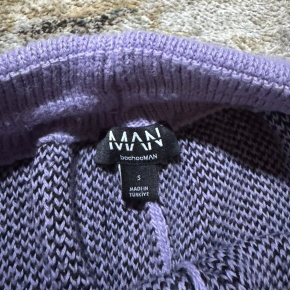 BoohooMAN Purple Flame Knit Shorts Size Small – Streetwear Y2K Style - Picture 2 of 3